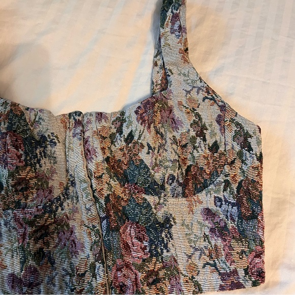 Wild Fable Floral Victorian Corset Bustier Crop Top - Picture 2 of 9